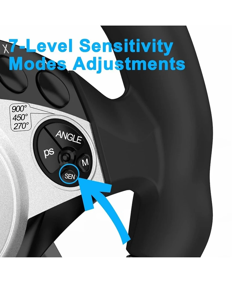 Nbcp Gaming Racing Wheel with 270°/900° Rotation, Dual-Motor Feedback & Paddle Shifters – Compatible with Xbox, PS4, PS3, Pc, Switch