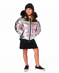 Deux par Boy Multicolor Metallic Quilted Bomber-Style Winter Coat - Child