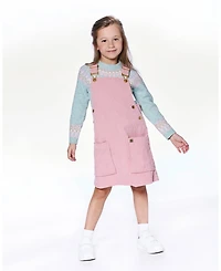 Deux par Girl Sweater with Norwegian Jacquard Turquoise Blue - Child