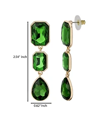 Jessica Simpson Green Crystal Drop Earrings
