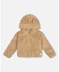 Deux par Girl Faux Fur Hooded Jacket Nougat