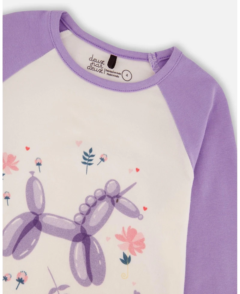 Deux par Girl Jersey Raglan Sleeve Tee Lavender - Child