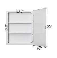 Basicwise Single Door Multi-Purpose Plastic Bathroom Medicine Cabinet with Mirror, Surface or Recessed Mount, Vanity Cabinet with 2 Plastic Adjustable