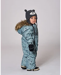Deux par Baby Boy Lined Knit Hat with Ears Gray 