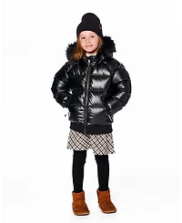 Deux par Boy Black Quilted Bomber-Style Winter Coat
