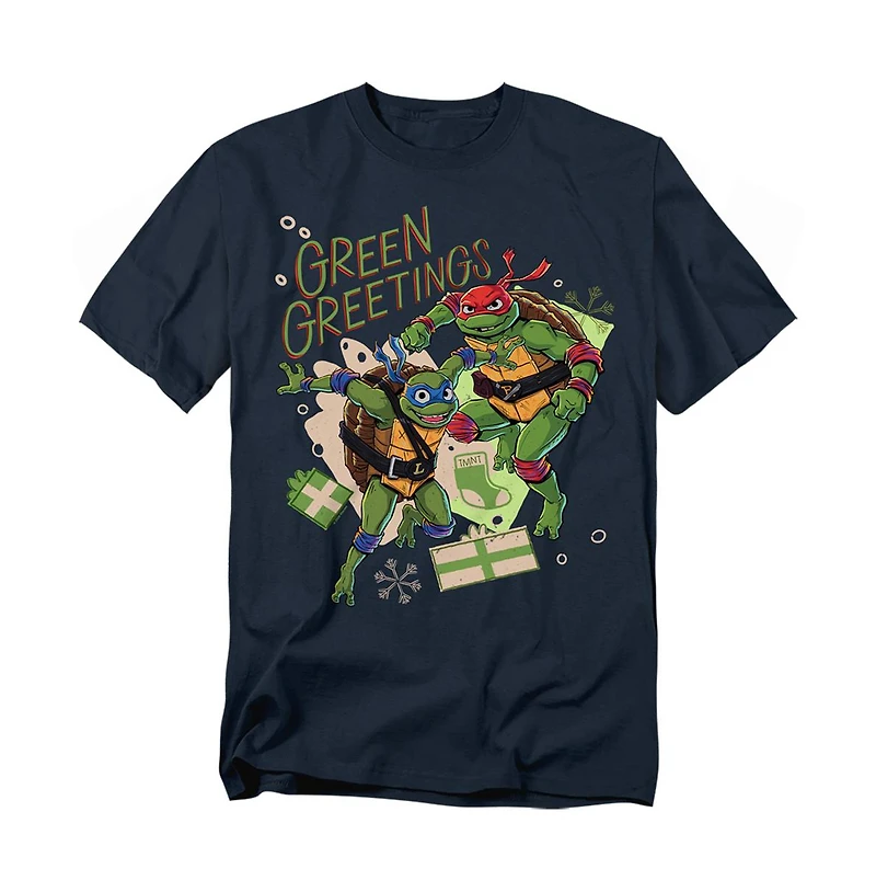 Logovision Big & Tall Tmnt Mutant Mayhem Christmas Greetings Leonardo Raphael T-Shirt