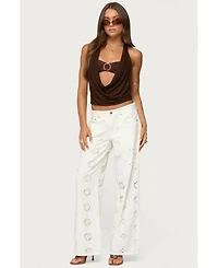 Edikted Women's Issey Layered Bra Cowl Neck Top
