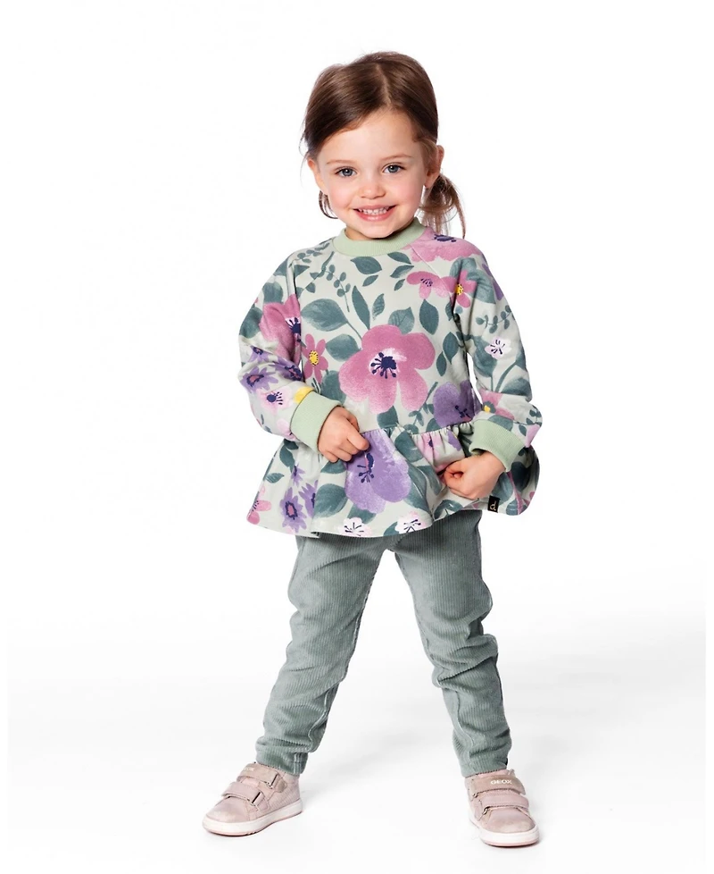 Deux par Girl Stretch Velour Tregging Jade Green - Toddler|Child