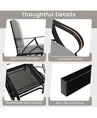 Gymax Patio Glider Chair Single Outdoor Rocking with Seat and Back Cushions