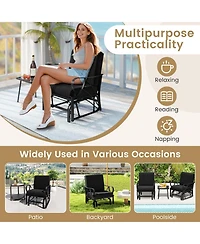 Gymax Patio Glider Chair Single Outdoor Rocking with Seat and Back Cushions