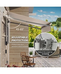 Outsunny 8' x 6.6' Patio Retractable Awning, Manual Sun Shade