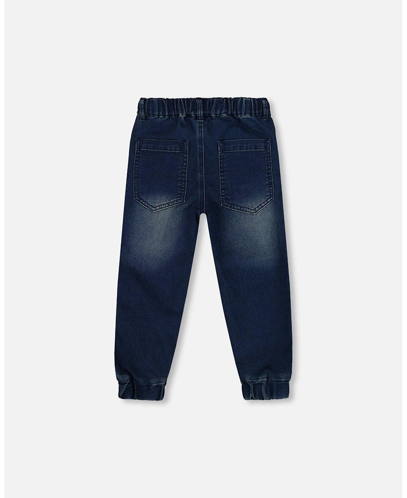 Deux par Baby Boy French Terry Jogger Pants Dark Blue Denim