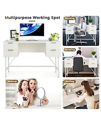 Mecale 48 Inch Home Office Computer Desk with 4 Drawers