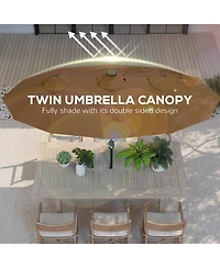 Outsunny 9.7' Double-sided Patio Umbrella with