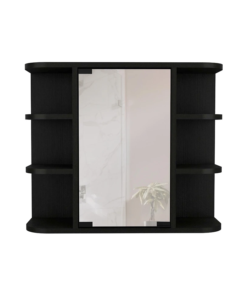 Slickblue Wall Mounted Bathroom Cabinet with 6 Storage Shelves for Toiletries and Essentials