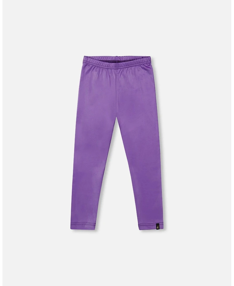 Deux par Girl Shiny Stretch Leggings Purple
