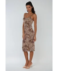 Bebe Women's Printed Dty Slip Midi Dress
