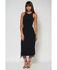 Bebe Women's PowerMesh A-line Maxi Dress