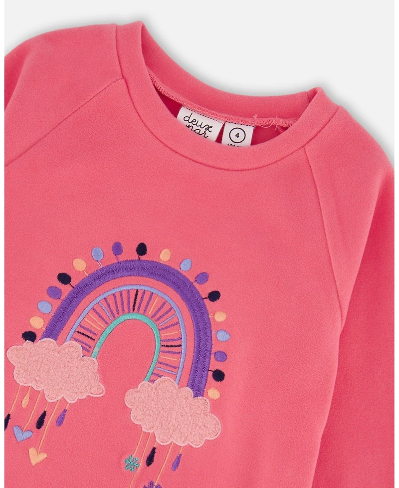 Deux par Girl Super Soft Tunic Tee with Embroidery Candy Pink