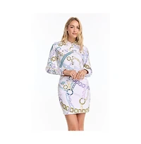 The Noli Shop Women's Monaco Denim Skirt - Chain Print