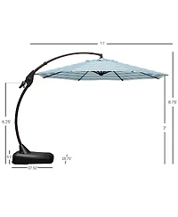 Mondawe 113 Sq Ft Cantilever Umbrella W/ Aluminum Pole & Uv-Resistant Canopy,Adjustable Tilt Crank