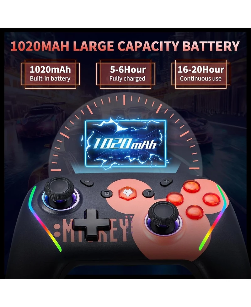 Nbcp Wireless Switch 2 Controller for Nintendo Switch/Lite/Oled, with Programmable Back Buttons, 6-Axis Gyro, Turbo Function & Wake