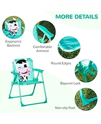 Outsunny Kids Picnic Table Chair Set Outdoor Patio Furniture W/ Umbrella