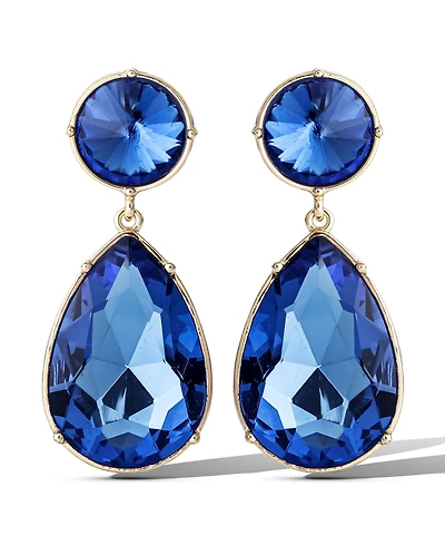 Jessica Simpson Blue Teardrop Statement Earrings