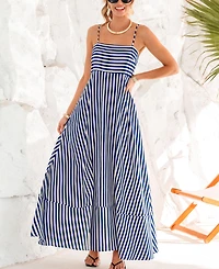 Cupshe Women's Subtle Lines Striped Maxi Beach Dress