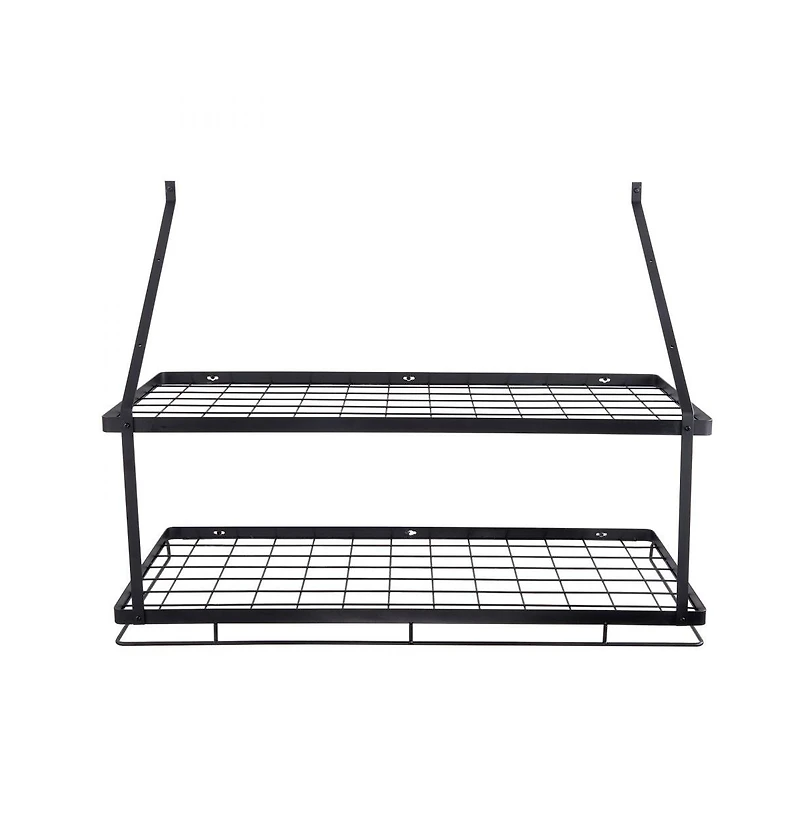 Wall-Mounted Pot Rack with 12 S-Hooks, Holds 55 lb for Cookware and Utensils