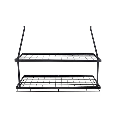 Wall-Mounted Pot Rack with 12 S-Hooks, Holds 55 lb for Cookware and Utensils