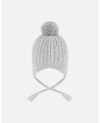 Deux par Kids Unisex Lined Winter Hat with Pompom Heather Gray - Toddler|Child