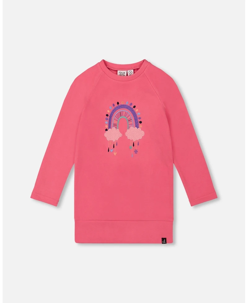 Deux par Girl Super Soft Tunic Tee with Embroidery Candy Pink