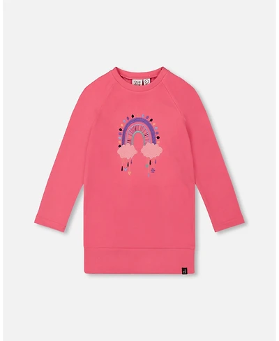 Deux par Girl Super Soft Tunic Tee with Embroidery Candy Pink