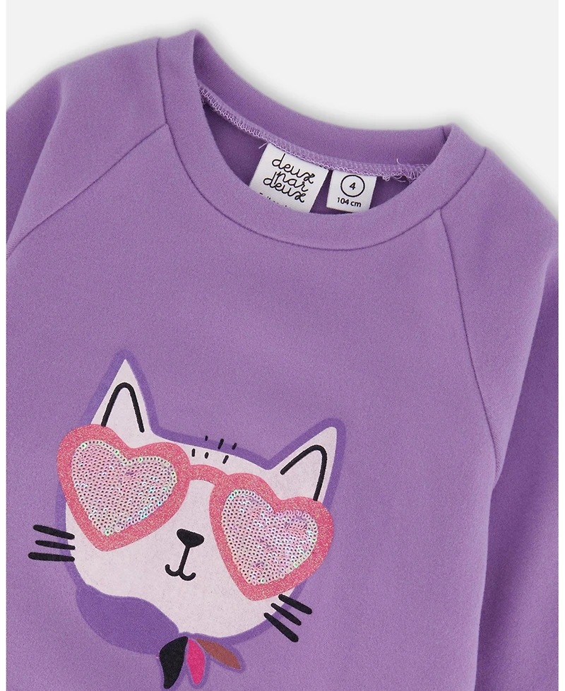 Deux par Big Girls Super Softtunic Tee with Graphic Print Purple