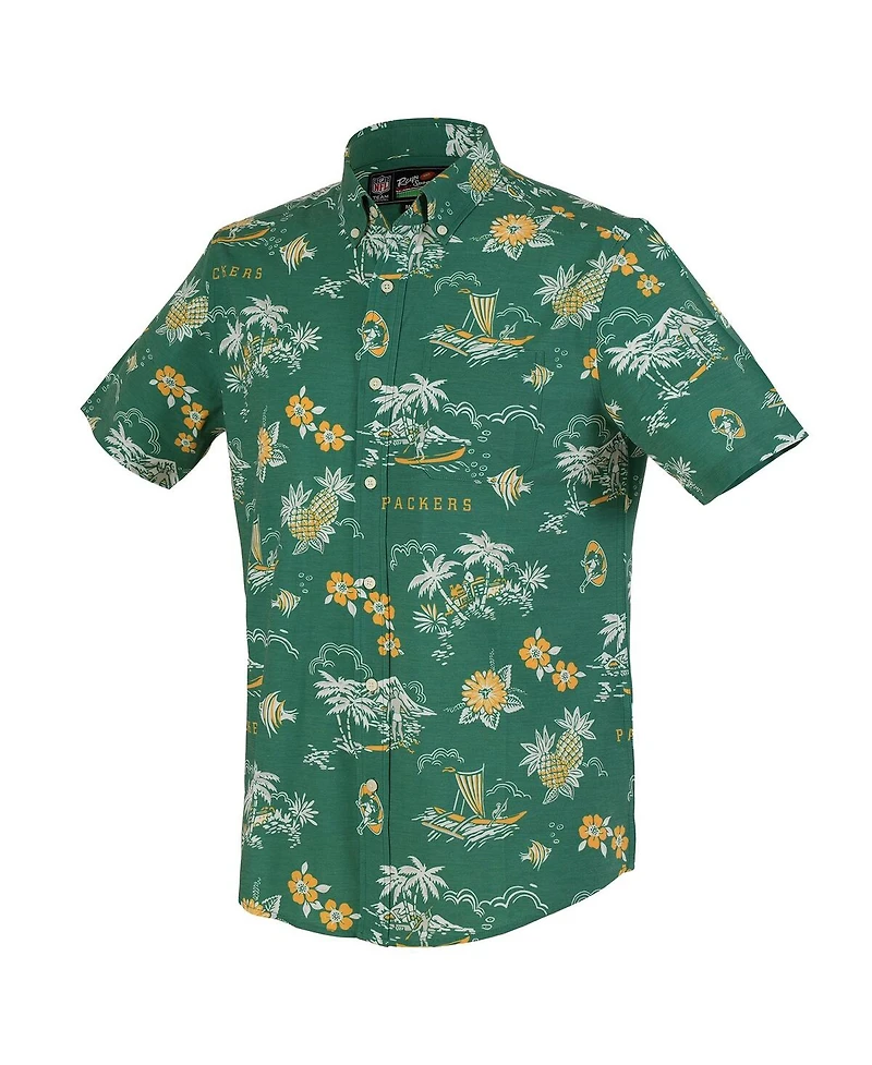 Reyn Spooner Men's Green Green Bay Packers Throwback Kekai Performance Button-Down Shirt