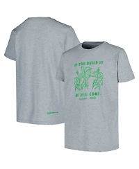 Baseballism Big Boys and Girls Heather Gray Field of Dreams Build It T-Shirt