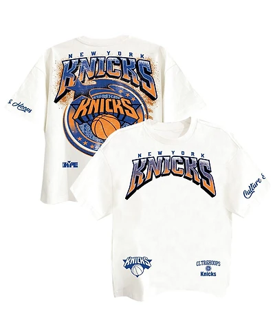 Two Hype Men's White New York Knicks Drip Dime Collection Premium T-Shirt