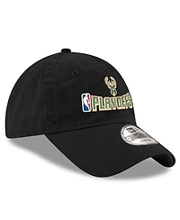 New Era Men's Black Milwaukee Bucks 2025 Nba Playoffs 9TWENTY Adjustable Hat
