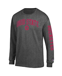 Champion Men's Charcoal Ohio State Buckeyes Arch Over Logo Long Sleeve T-Shirt