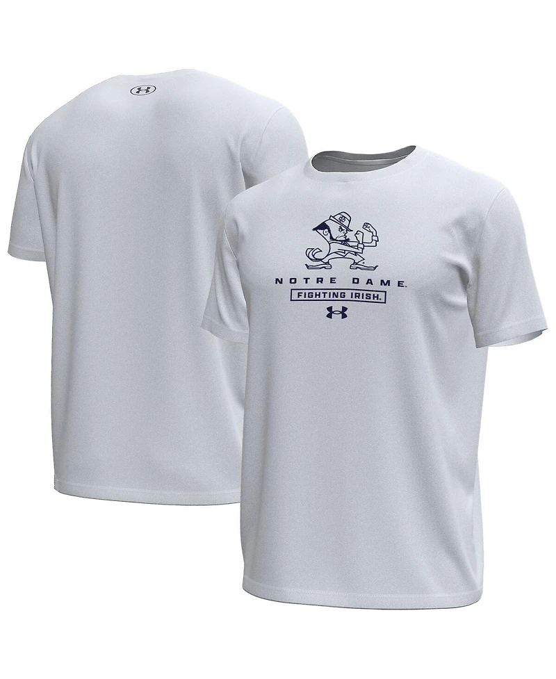 Under Armour Men's White Notre Dame Fighting Irish Stack Stretch Performance T-Shirt