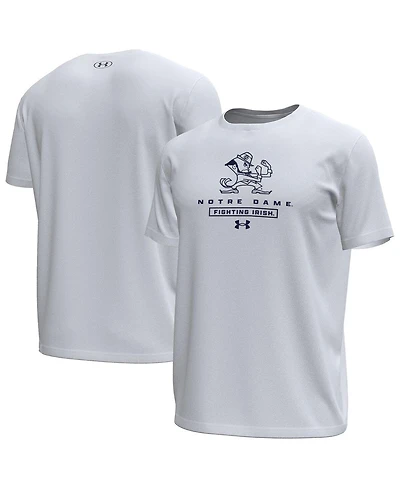 Under Armour Men's White Notre Dame Fighting Irish Stack Stretch Performance T-Shirt
