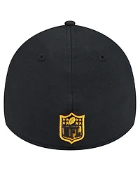 New Era Men's Black Pittsburgh Steelers Stripes 39THIRTY Flex Hat