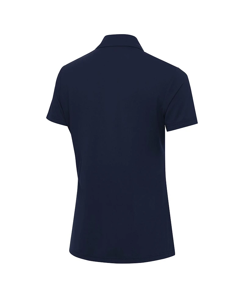 Antigua Women's Navy Atlanta Braves Independence Day Patriotic Logo Era Polo Shirt