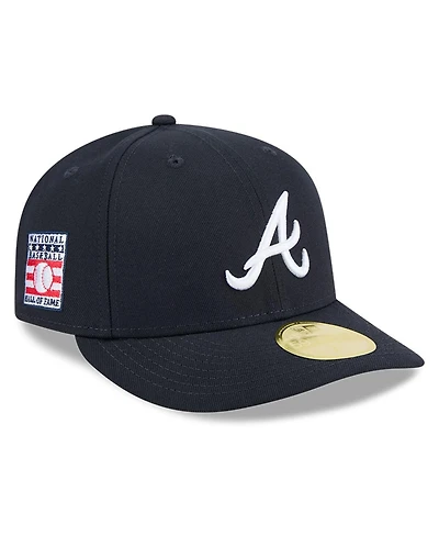 New Era Men's Navy Atlanta Braves Baseball Hall of Fame 59FIFTY Low Profile Fitted Hat