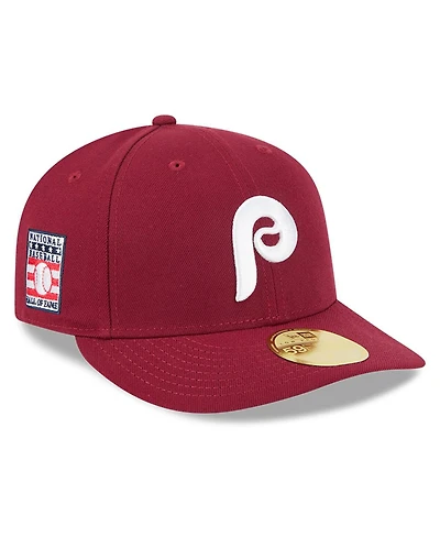 New Era Men's Maroon Philadelphia Phillies Baseball Hall of Fame 59FIFTY Low Profile Fitted Hat