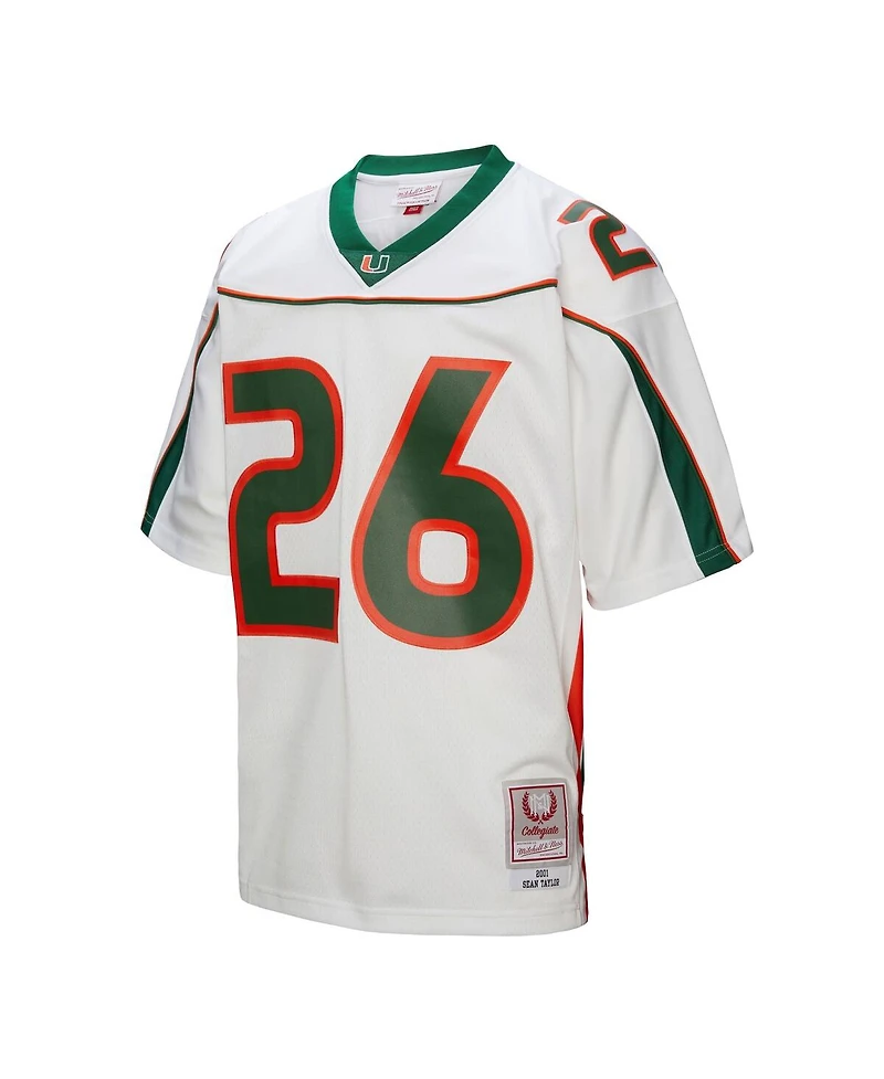 Mitchell & Ness Men's Sean Taylor White Miami Hurricanes 2001 Legacy Jersey