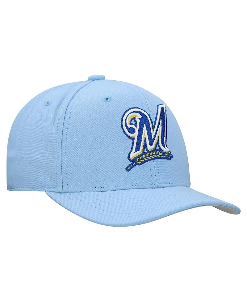 Mitchell & Ness Men's and Women's Powder Blue Milwaukee Brewers Basic Coop Pro Adjustable Hat