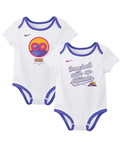 Nike Newborn 2-Piece White Colorado Rockies 2025 City Connect Bodysuit Set