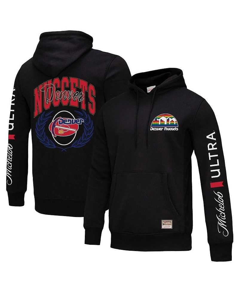 Mitchell & Ness Men's Black Denver Nuggets Nba x Michelob Ultra Swish Sip Pullover Hoodie